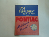 1951 Pontiac Series 2500 2700 Maintenance Manual Supplement MINOR STAINS OEM 51