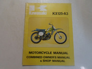 1976 Kawasaki KX125-A3 Combined Owner's Manual & Shop Manual FACTORY OEM 76 x
