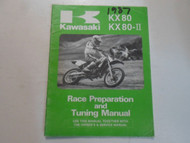 1987 Kawasaki KX80 KX 80 II Race Preparation & Tuning Manual MINOR WEAR WRITING