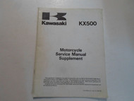 1990 Kawasaki KX500 KX 500 Service Manual Supplement STAINED FACTORY OEM DEAL 90