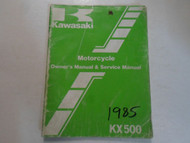 1985 Kawasaki KX500 Motorcycle Owners & Service Manual WATER DAMAGED WORN STAINS