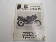 1988 1993 Kawasaki Ninja250R GPX250R Service Manual Supp WATER DAMAGED STAINED 