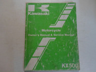 1986 Kawasaki KX500 KX 500 Owners Manual & Service Manual WATER DAMAGED WORN 86