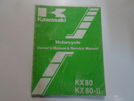 1987 Kawasaki KX80 KX80II Owners Service Shop Repair Manual WORN WATER DAMAGED 