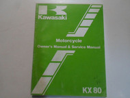 1986 Kawasaki KX80 KX 80 Owners & Service Manual WORN WATER DAMAGED FACTORY OEM 