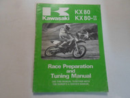 1987 Kawasaki KX80 KX 80 II Race Preparation & Tuning Manual WATER DAMAGED WORN 