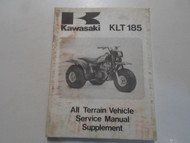 1986 Kawasaki KLT 185 ATV Service Manual Supplement STAINED WATER DAMAGED OEM 86