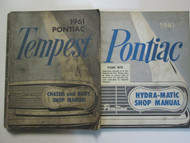 1961 GM Pontiac TEMPEST Service Repair Shop Manual 2 Volume Set Factory OEM Used