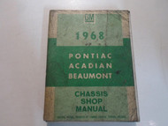1968 PONTIAC ACADIAN BEAUMONT Chassis Service Manual CDN STAINED SPINE DAMAGE 68