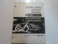 1970 OMC Evinrude Johnson 210 HP Stern Drive Service Manual FACTORY OEM BOOK 70