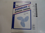 1980 Evinrude Service Repair Shop Manual 2 HP 2HP E2RCS OEM BOOK MINOR WEAR OEM