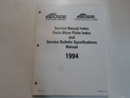 1994 Mercruiser Parts Micro Fiche Service Manual Service Bulletins Specs Manual