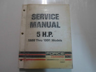 1988-1991 Force Outboards 5 H.P. Service Manual OB4647 Boat Marine STAINED OEM 
