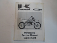 1991 Kawasaki KDX250 Motorcycle Service Shop Repair Manual Supplement OEM 