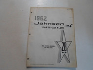 1962 Johnson 28 HP Sea Horse Models RX RXL 10C Parts Catalog Manual WATER DAMAGE
