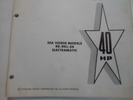 1962 Johnson 40 HP Sea Horse Models RK RKL 24 ELECTRAMATIC Parts Catalog WATER
