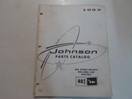 1963 Johnson 40 HP Sea Horse Models RDS RDSL 25D ELECTRIC Parts Catalog STAINED 