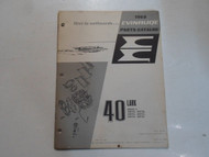 1968 Evinrude 40 LARK 40872D 40873D C A Parts Catalog Manual MINOR STAINS OEM 68