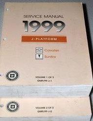 1999 Chevy Cavalier Pontiac Sunfire Service Shop Repair Manual Set 2 VOLUME OEM