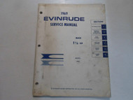 1969 Evinrude Mate 1 1/2 HP Model 1902 Service Manual WATER DAMAGED STAINED 69