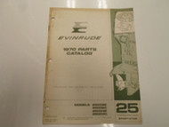 1970 Evinrude 25 HP SPORTSTER Model 25002E 2C 3E 3C Parts Catalog Manual STAINED