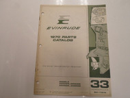 1970 Evinrude 33 HP SKI TWIN Models 33002M 3M 33052M 53M Parts Catalog Manual 70