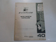 1970 Evinrude Parts Catalog 40002A 40003A 40 HP Big Twin Boat STAINS BOOK 70 OEM