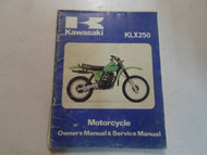 1980 Kawasaki KLX250 Owners Manual Service Manual WATER DAMAGED WORN FACTORY A1