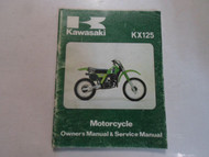 1980 Kawasaki KX125 Motorcycle Owners Manual & Service Manual FADED WATER DAMAGE