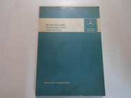 1980 Mercedes Benz Passenger Cars USA Version Intro Into Service Manual WORN 80