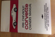 1981 GM Chevrolet Chevy CORVETTE Owners Operators Owner Manual Original OEM