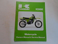 1981 Kawasaki KDX80 Service Repair Shop Owners Manual OEM FACTORY MINOR STAINS