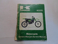 1981 Kawasaki KX125 Owners Manual & Service Manual DAMAGED WORN FACTORY OEM 81