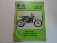 1981 Kawasaki KX250 A7 UNI TRACK Motorcycle Owners & Service Manual WATER DAMAGE