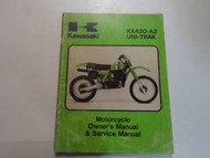 1981 Kawasaki KX420-A2 UNI-TRAK Motorcycle Owners & Service Manual WATER DAMAGED