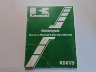 1982 Kawasaki KDX175 Owners Manual & Service Manual WATER DAMAGED WORN FACTORY