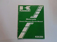 1982 Kawasaki KDX250 Owners Manual & Service Manual WATER DAMAGED WORN FACTORY