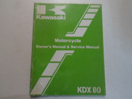 1983 KAWASAKI KDX80 KDX 80 Owners & Service Manual 99920121701 WATER DAMAGED 83