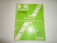 1983 Kawasaki KX80 Owners Manual & Service Manual STAINED FADED WATER DAMAGED
