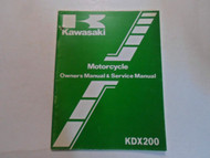1984 Kawasaki KDX200 Motorcycle Owners Manual & Service Manual MINOR DAMAGE WORN
