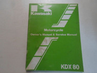1984 Kawasaki KDX80 Motorcycle Owners Manual & Service Manual STAIN WATER DAMAGE