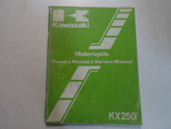 1984 Kawasaki KX250 Motorcycle Owners Manual & Service Manual WATER DAMAGED WORN