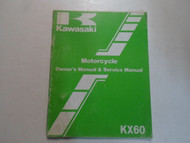 1984 Kawasaki KX60 Motorcycle Owners Manual & Service Manual WORN WATER DAMAGED