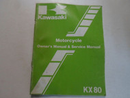 1984 Kawasaki KX80 Owners Manual & Service Manual DAMAGED WORN FACTORY OEM DEAL