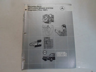 1985 1987 Mercedes Benz ANTI-LOCK Brake System Diagnosis Manual MINOR WEAR