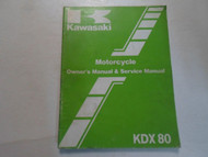 1985 Kawasaki KDX80 Owners Manual & Service Manual STAINED WATER DAMAGED OEM 85