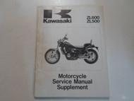 1986 Kawasaki ZL600 ZL500 Motorcycle Service Shop Repair Manual Supplement NEW
