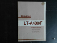 2001 2002 2003 Suzuki ATV LT-A400/F Owners Manual Model K2 LIT 99011-38F50-03A x