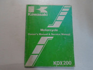 1987 Kawasaki KDX200 Owners Manual & Service Manual WORN SUN DAMAGE FACTORY