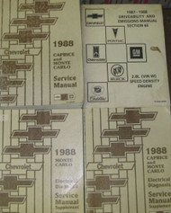 1988 Chevrolet Caprice & Monte Carlo Service Repair Manual Set W SUPPLEMENTS